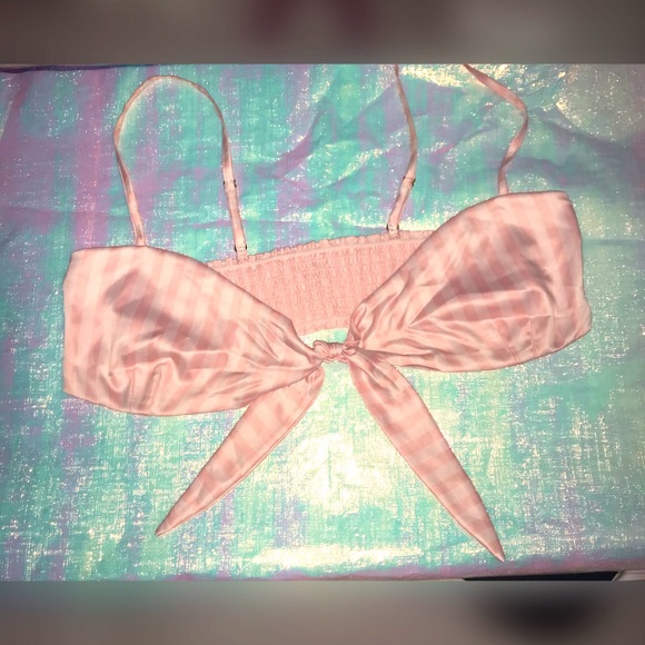 Victoria’s Secret Unlined Tie-Front Bandeau - Pink
